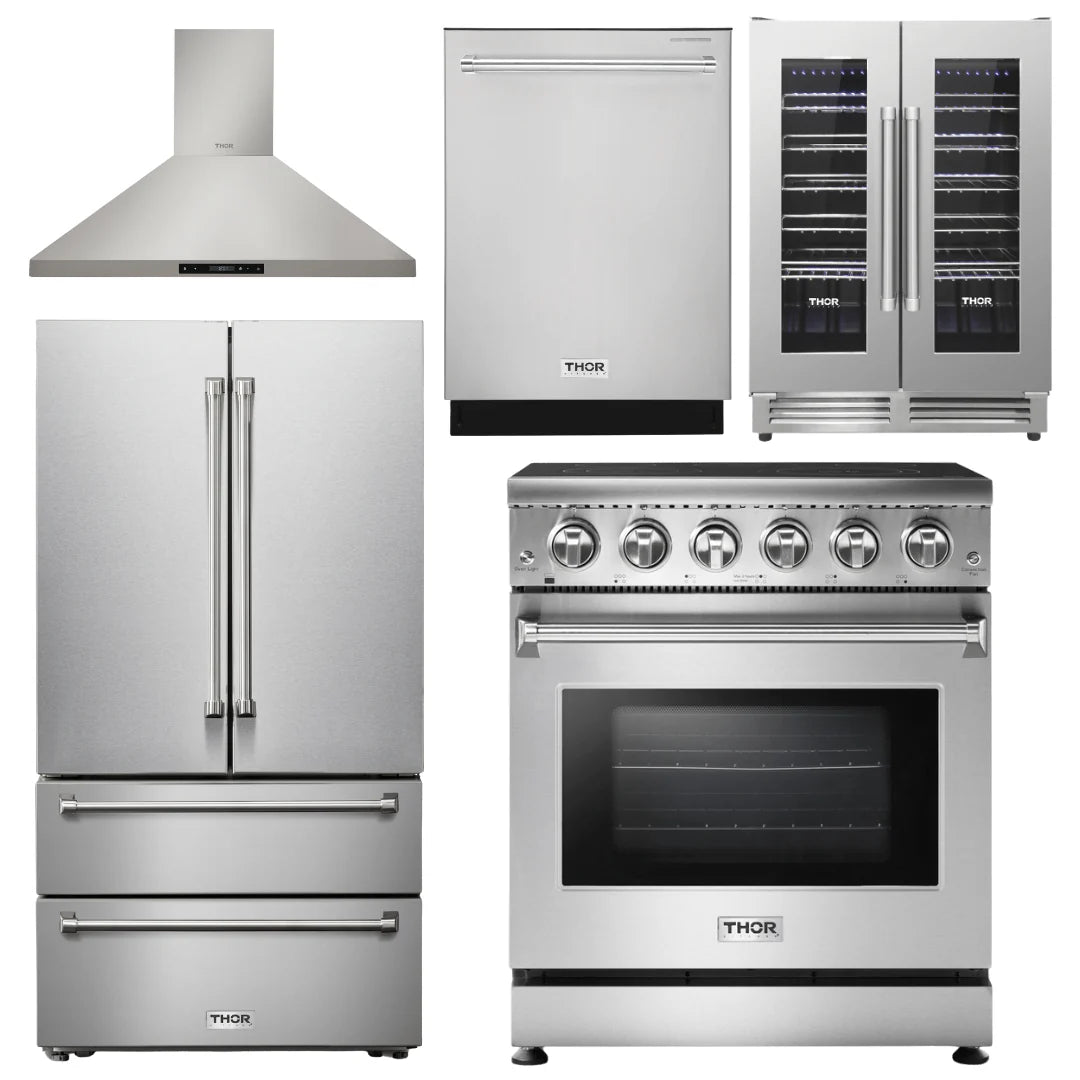 30 Electric Range, Range Hood, Refrigerator, Dishwasher, Wine Cooler S390502