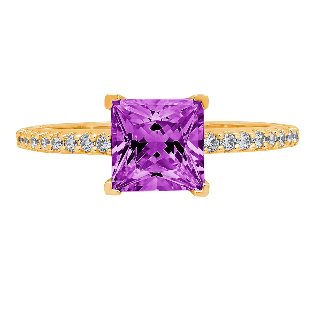 18k yellow gold simulated alexandrite ring size 3.75 D599707