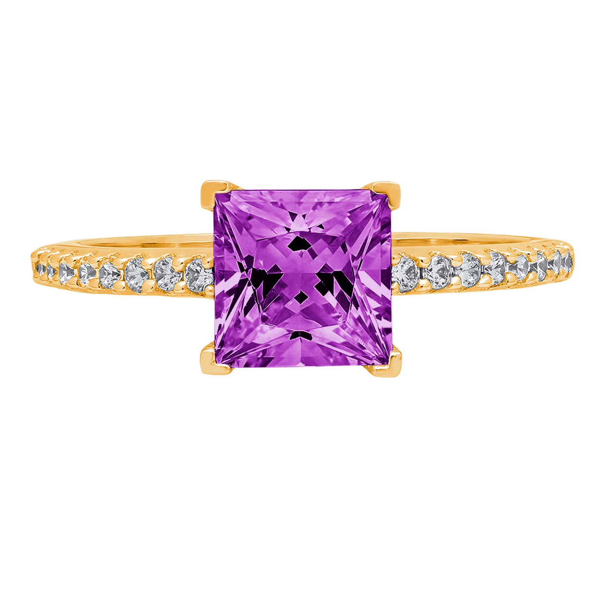 18k yellow gold simulated alexandrite ring size 3.75 D599707