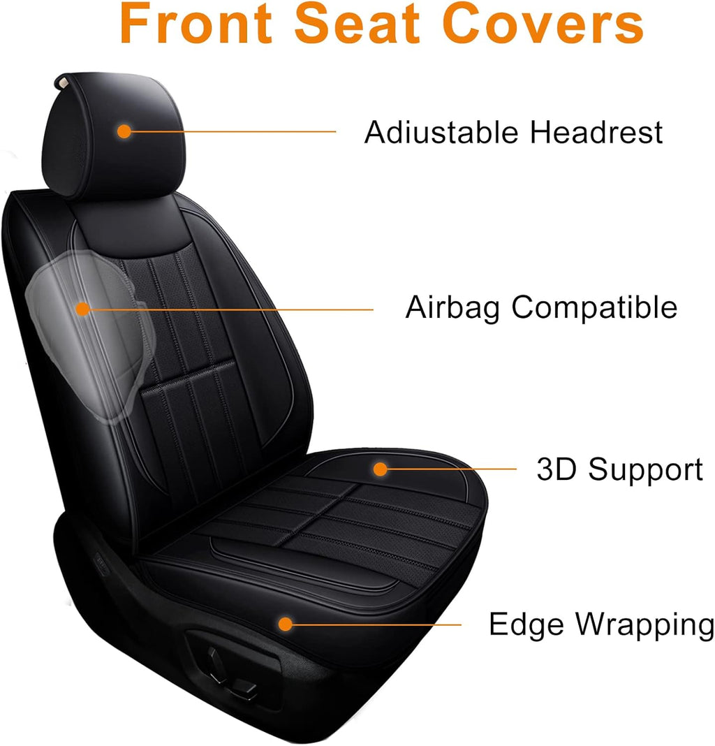 2 Pcs Faux Leather Front Car Seat Covers B465