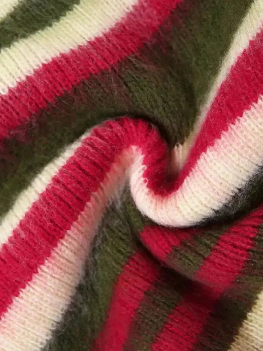 Striped Knitted Skirt Legwarmers V77179
