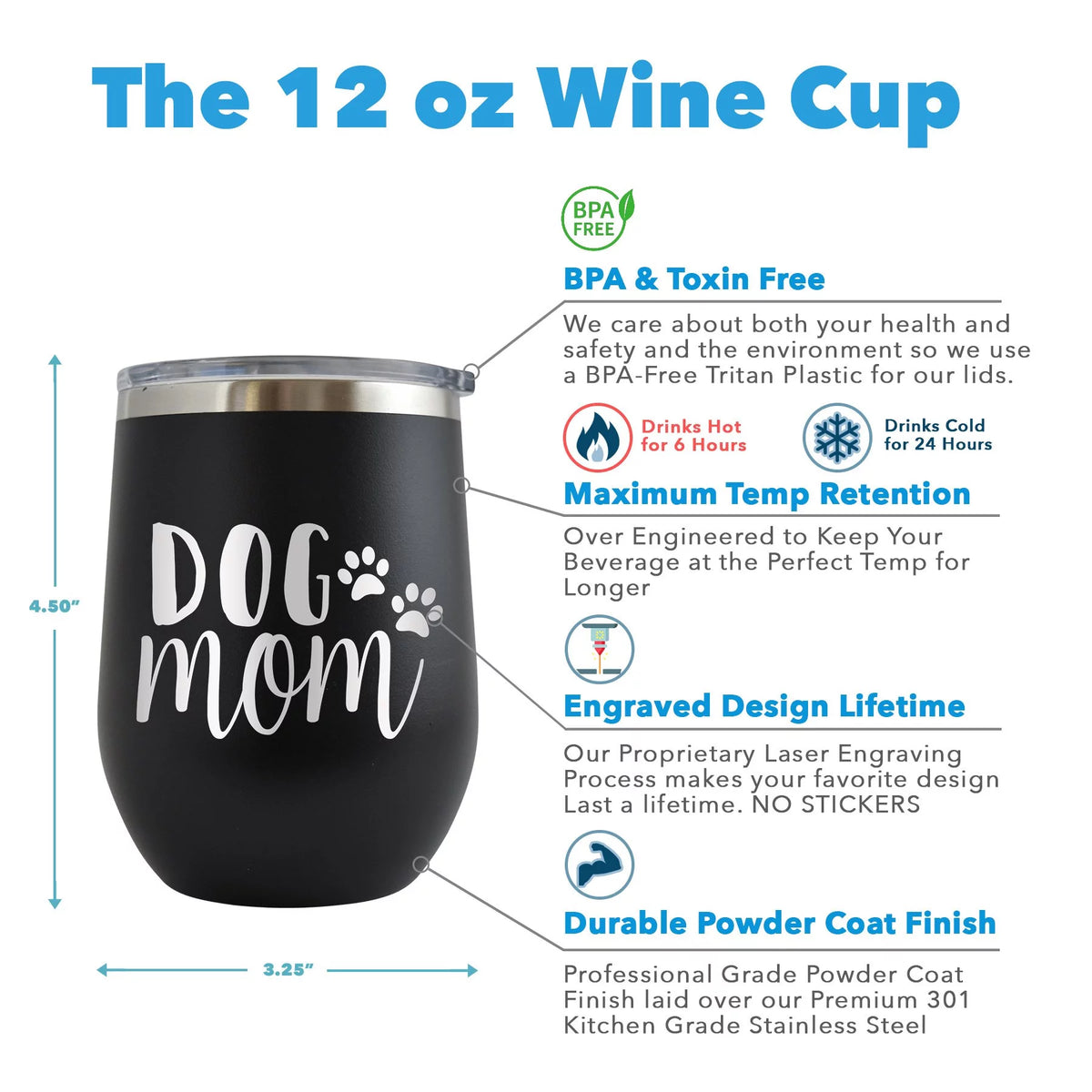 12 oz Engraved Red Wine Cup H6590