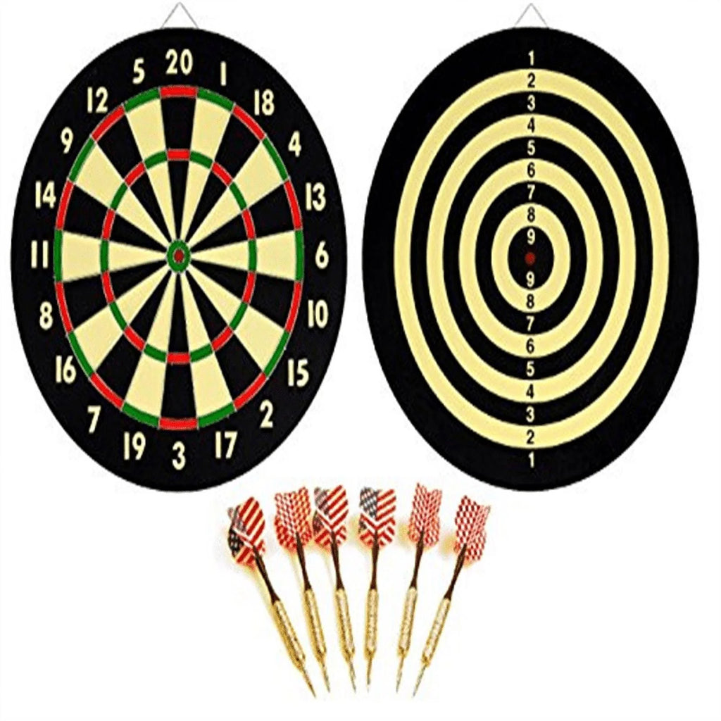 Dart Board with 6 Brass Darts 16.5 inch J5323