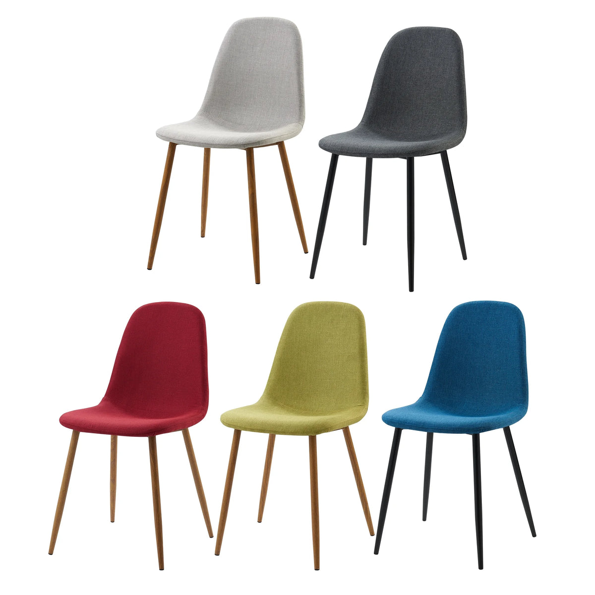 Light Gray Fabric Dining Chair, Set of 2 Q55577