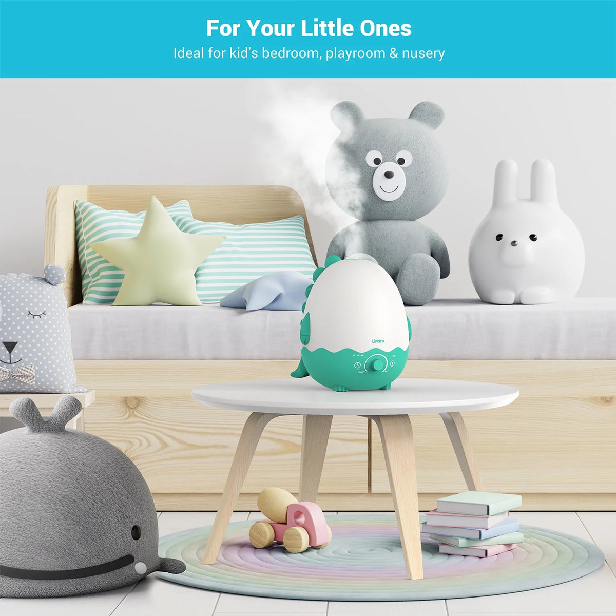Cool Mist Humidifier with Diffuser, Night Light, Timer U4446