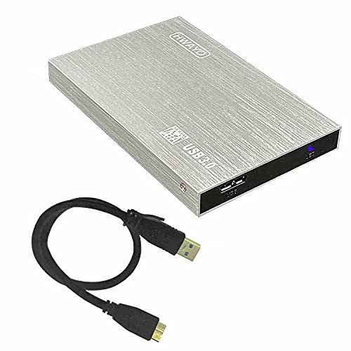 1TB Ultra Slim Portable External Hard Drive USB3.0 Silver D9891
