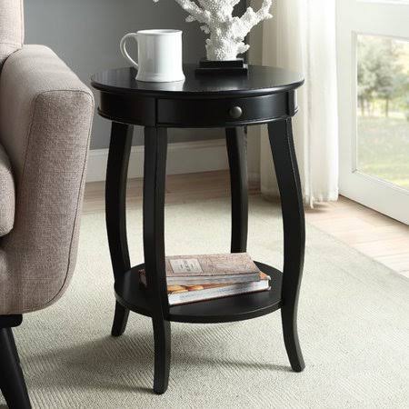 Black End Table with Storage F165