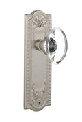 Satin Nickel Oval Crystal Glass Door Knob T8308