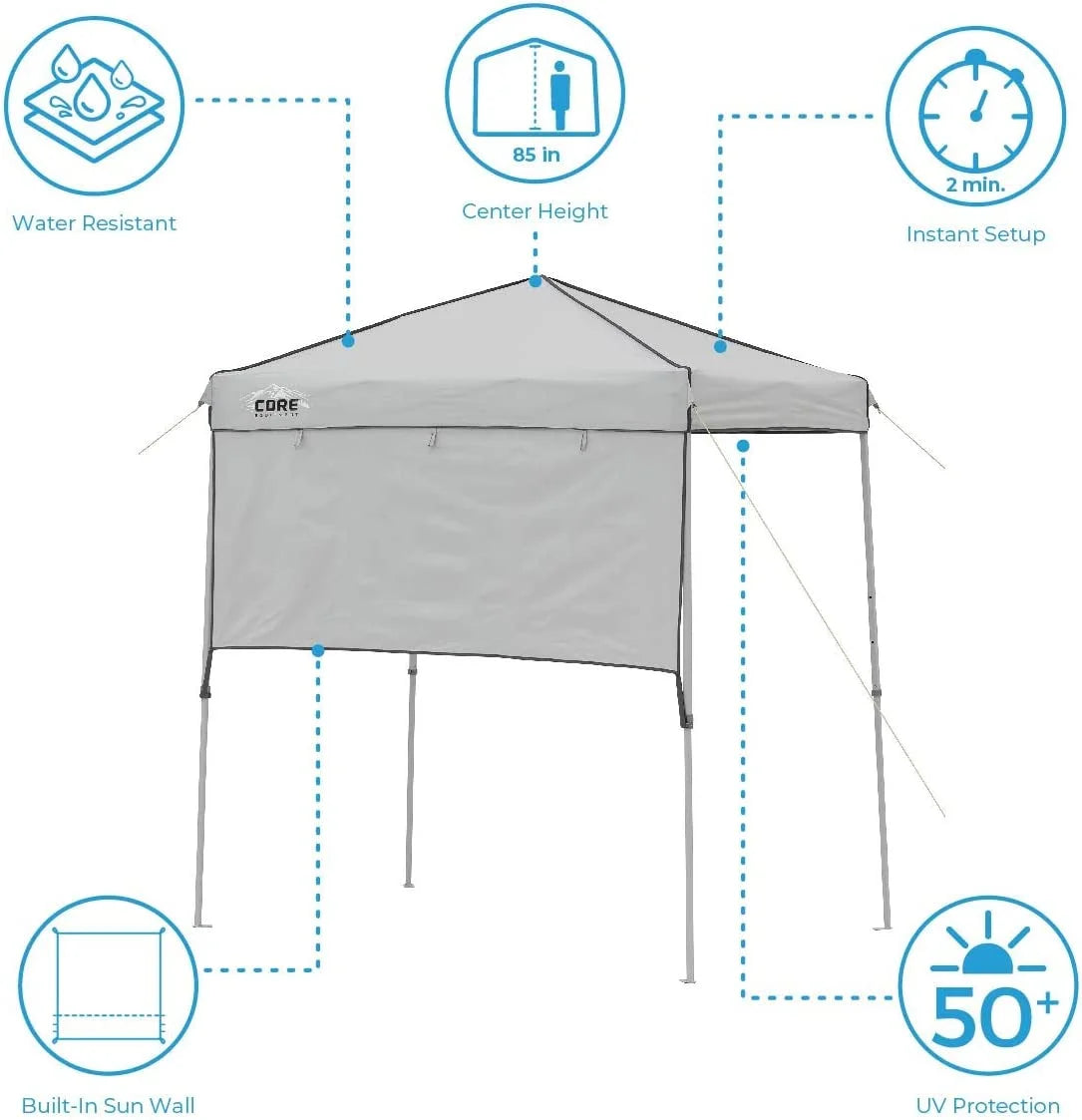 Gray 8 ft x 8 ft Canopy Tent with Carry Bag D669387