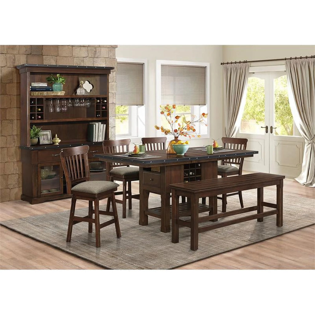 Wood Counter Height Dining Room Table in Dark Brown I839879