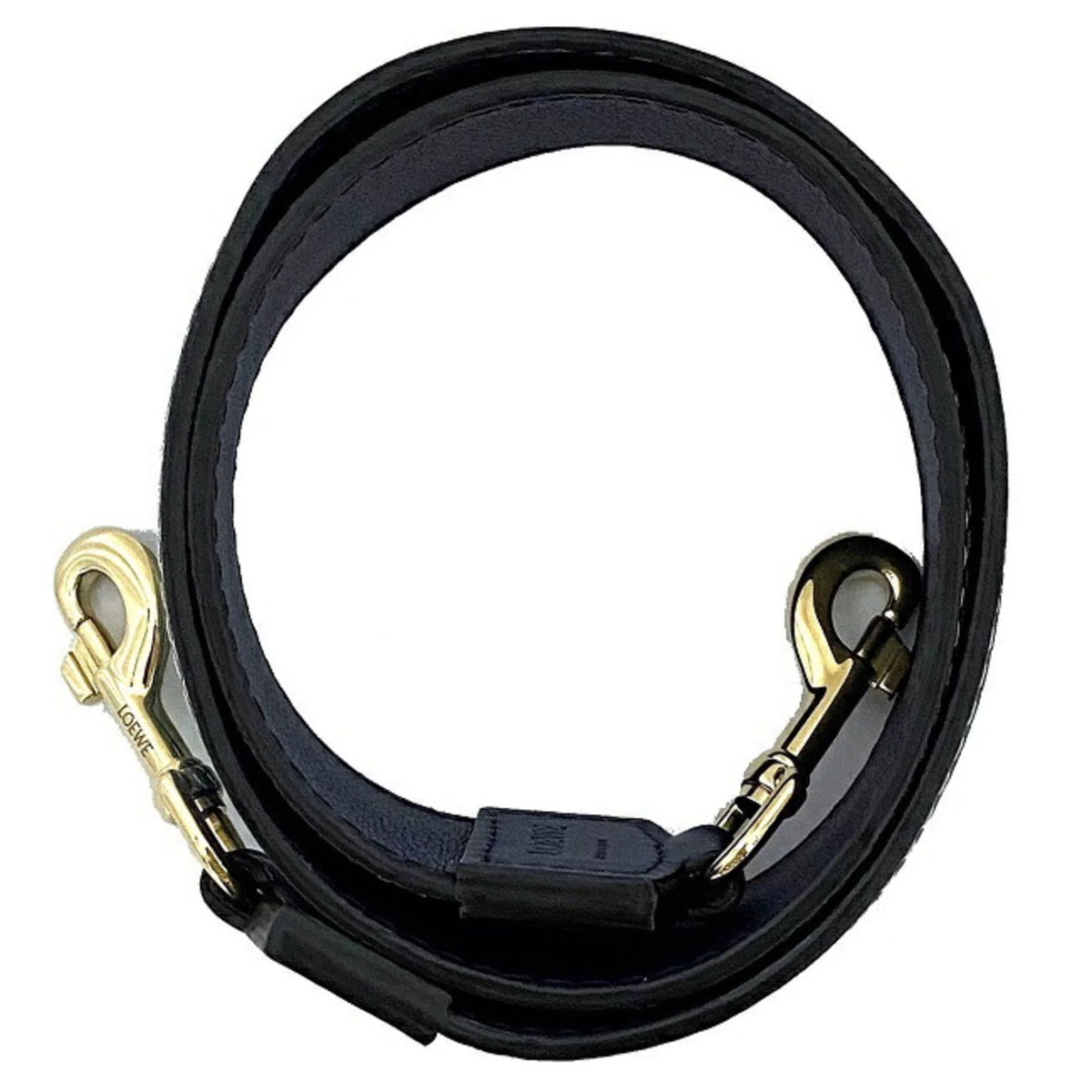 Blue Navy Gold Leather Shoulder Strap E789