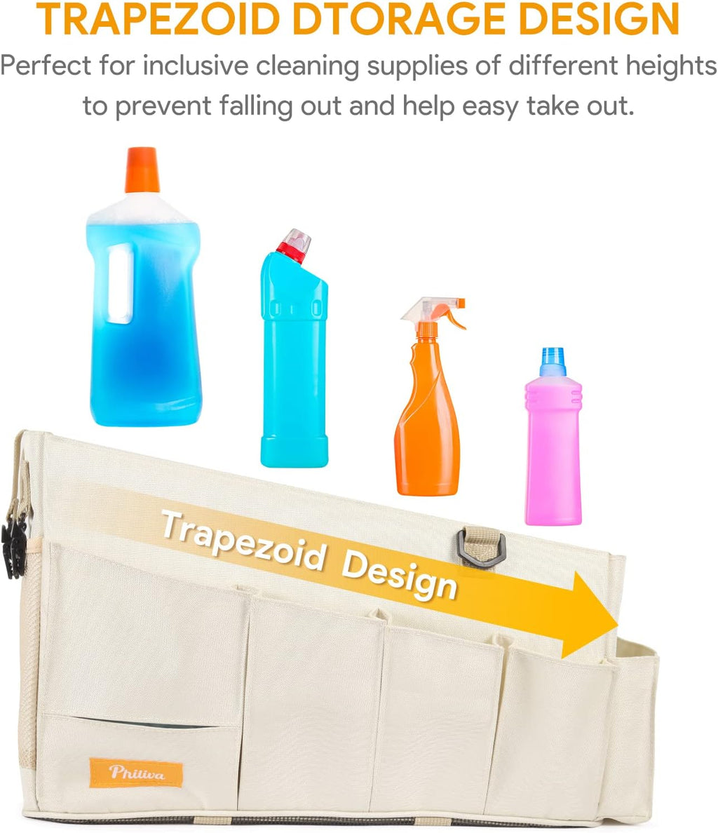 Large Cleaning Caddy Organizer with Handle, 2 in 1 Nesting Bag with Shoulder Strap A407