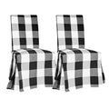 100% Cotton Buffalo Check Dining Chair Cover Set of 2 B4295