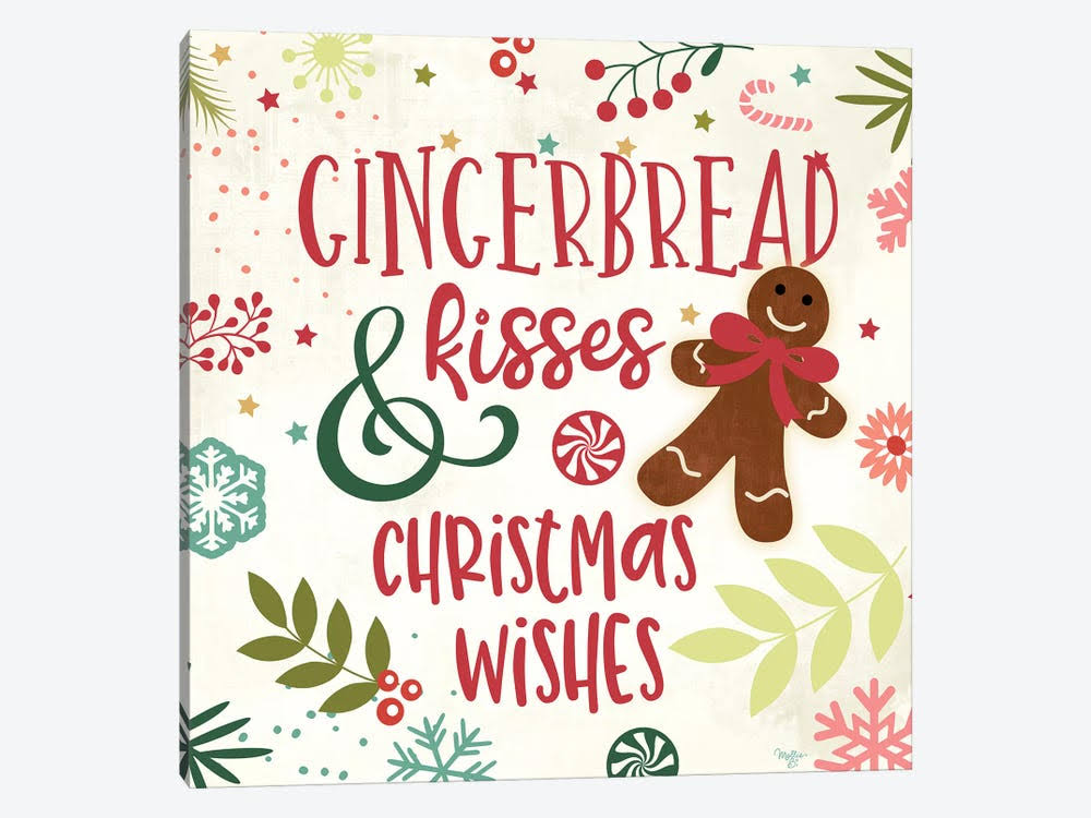 Gingerbread Kisses Wrapped Canvas S184455