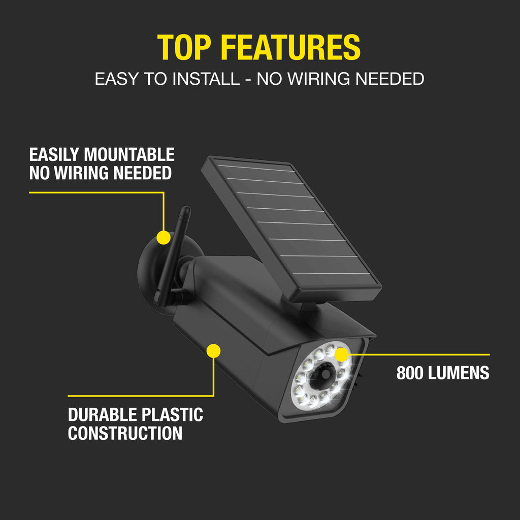 Solar Motion Security Light, Black, 800 Lumens M23274
