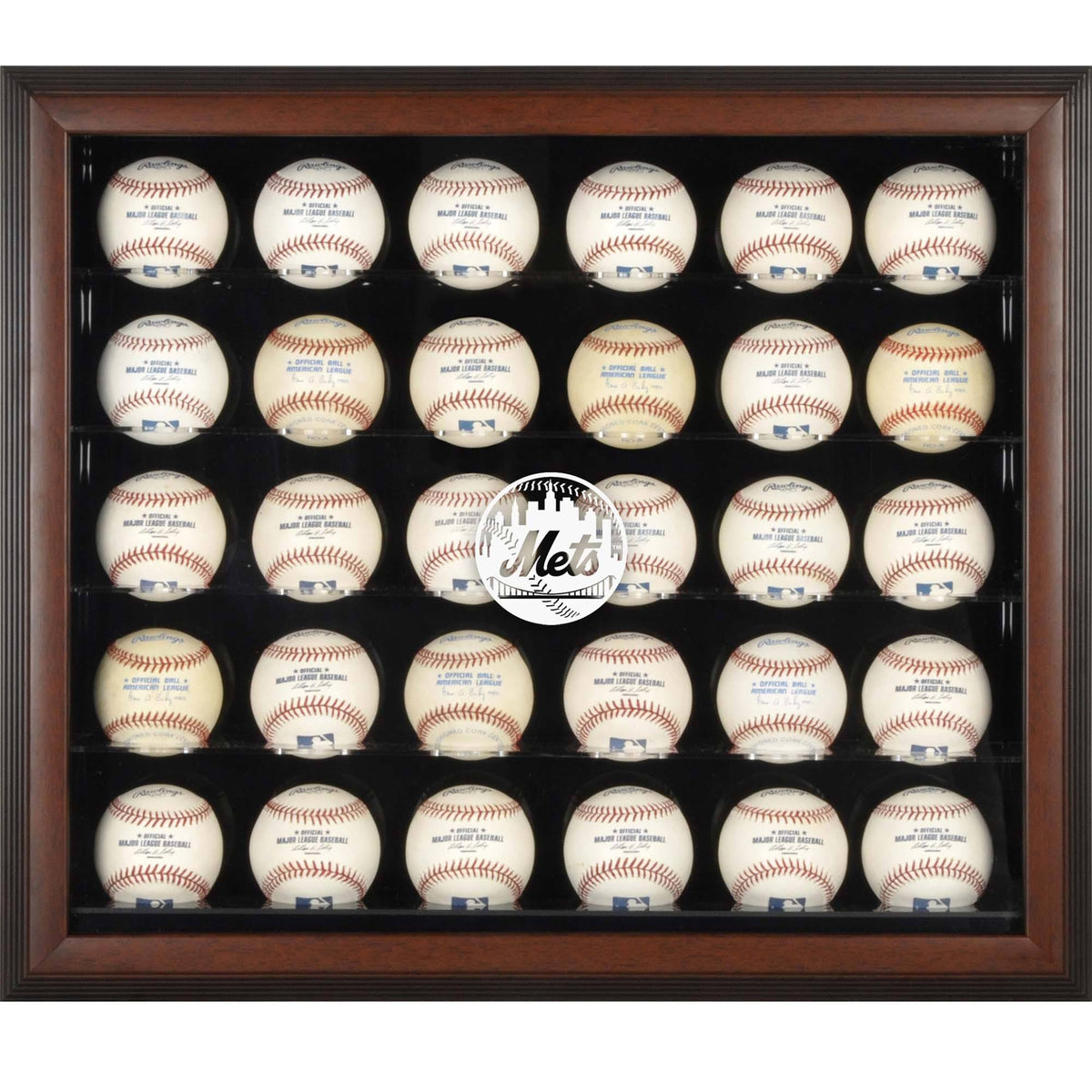 Brown Framed 30-Ball Display Case E879603