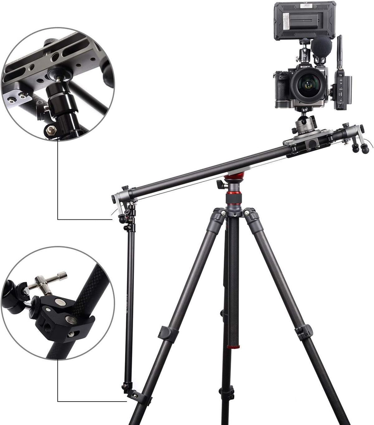 Onion Camera Slider Support Arm Stabilizer, Tripod Support Arms, Lightweight, Adjustable Length, Pack of 2 L734