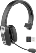 Bluetooth Headset with USB Dongle, Single-Ear Wireless Headset with Noise Cancelling Microphone N96325