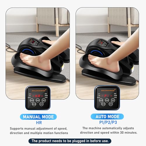 Adjustable Seated Under Desk Elliptical Machine with Remote J9879