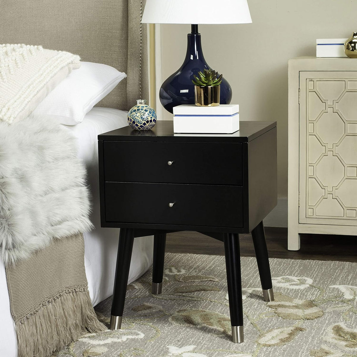 Navy Blue Nightstand W4897