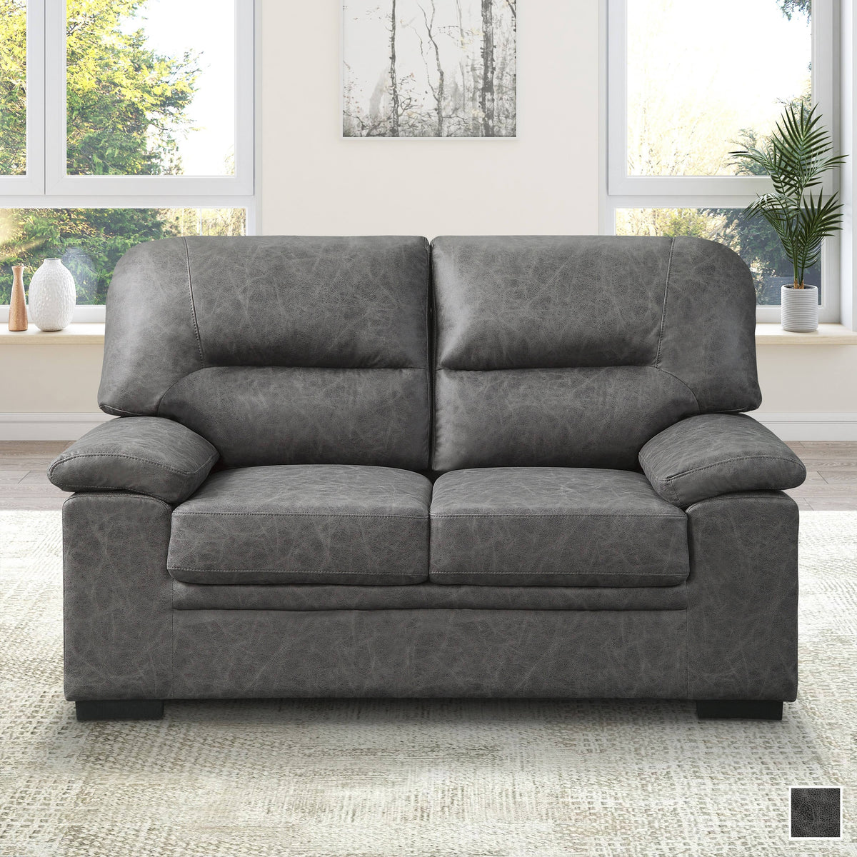 Dark Grey Loveseat E58964