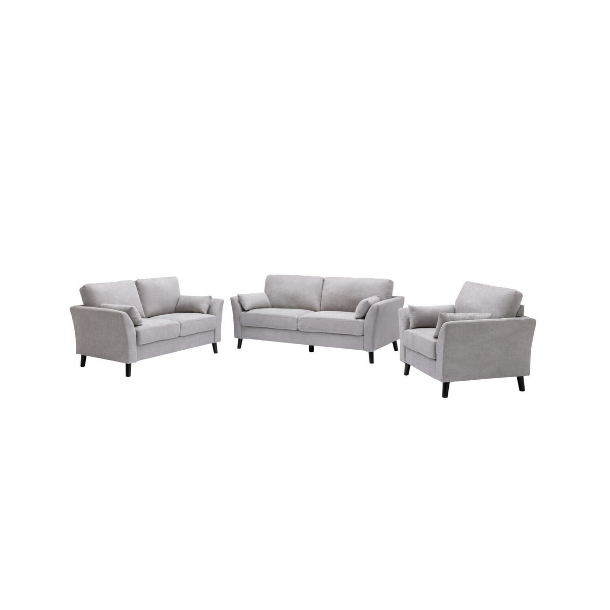 Linen Fabric Sofa Loveseat Chair Set J397384
