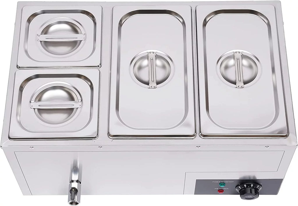 850W Stainless Steel 4-Pan Commercial Food Warmer R910910