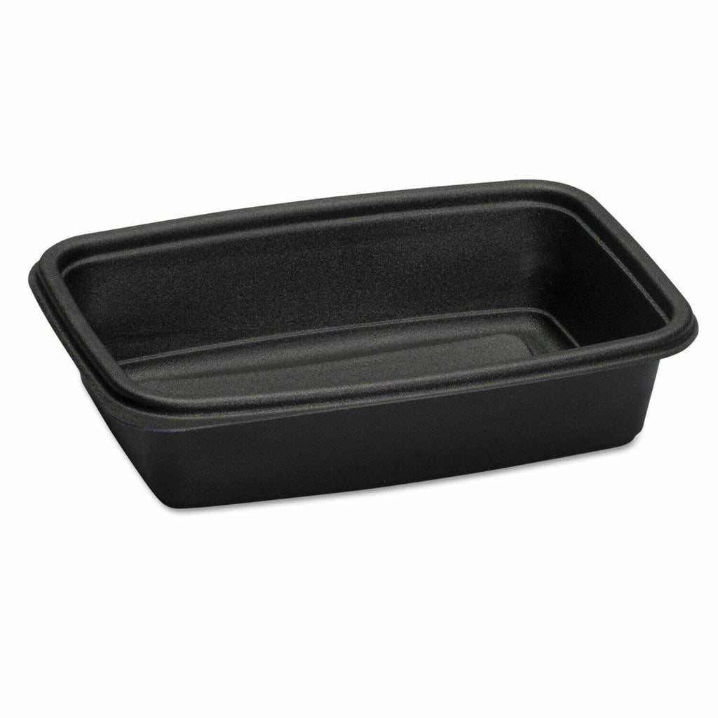 32 oz Black Plastic Microwave-Safe Containers Y66601