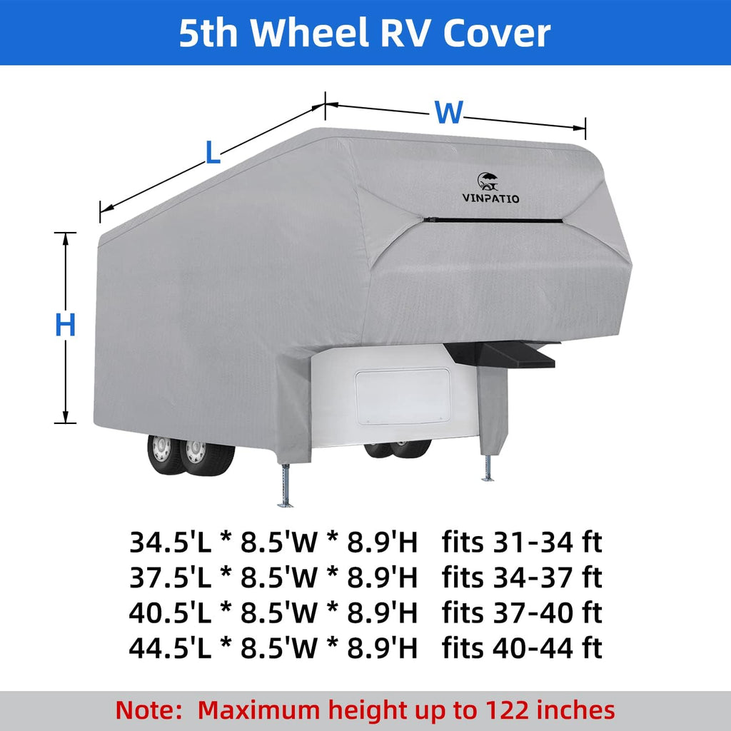 Gray 3 Layers Waterproof Breathable 5th Wheel Cover E45491