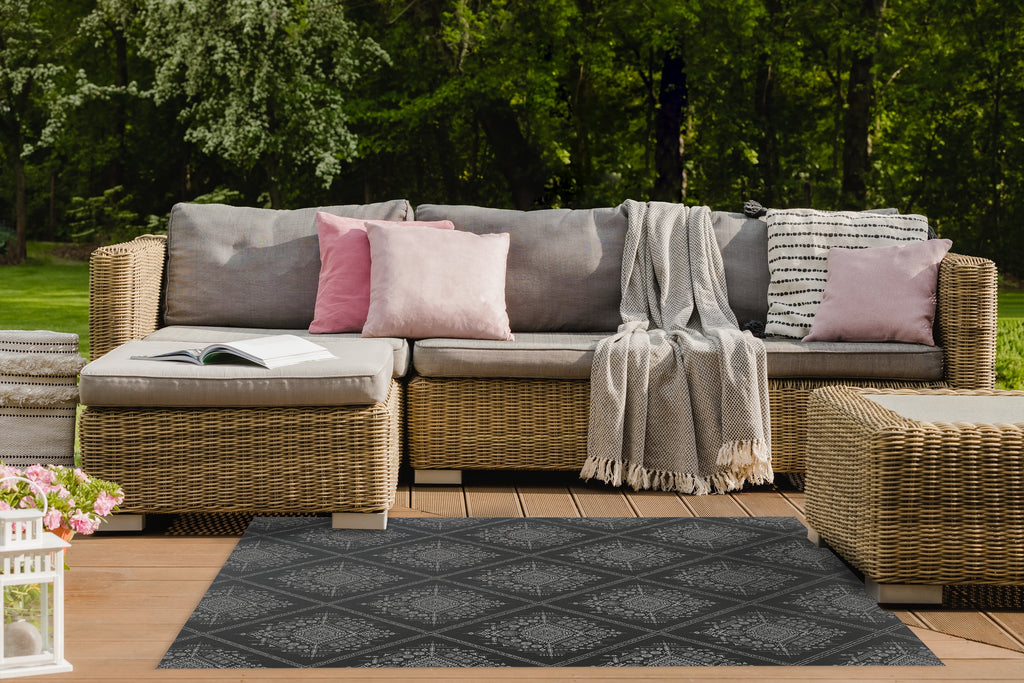 Charcoal Outdoor Rug O21034