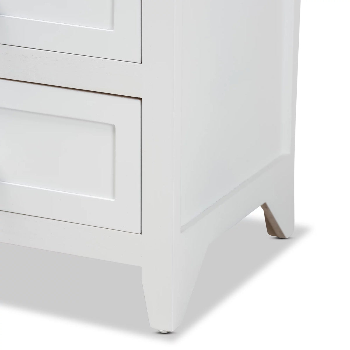 White 2-Drawer Wood Nightstand N912