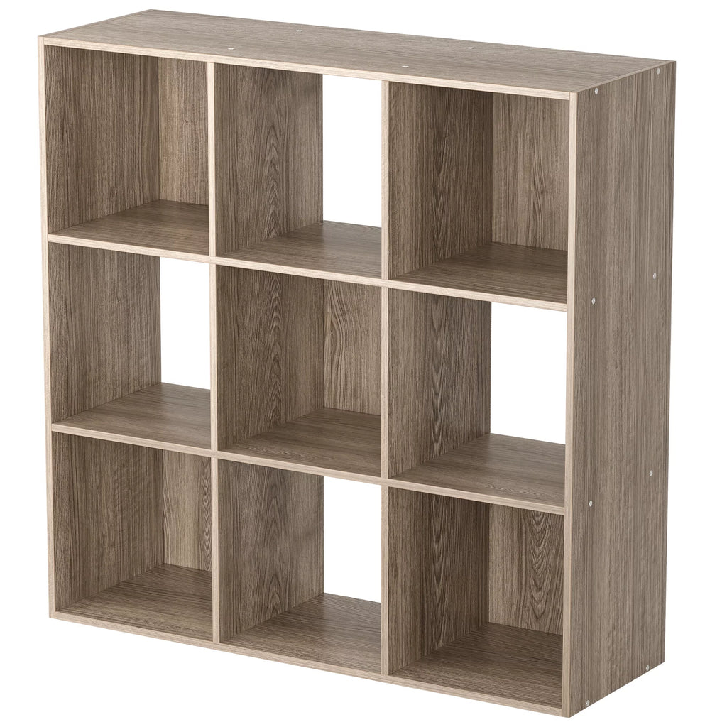 9 Cube 3 Tier MDF Bookshelf Brown M39197