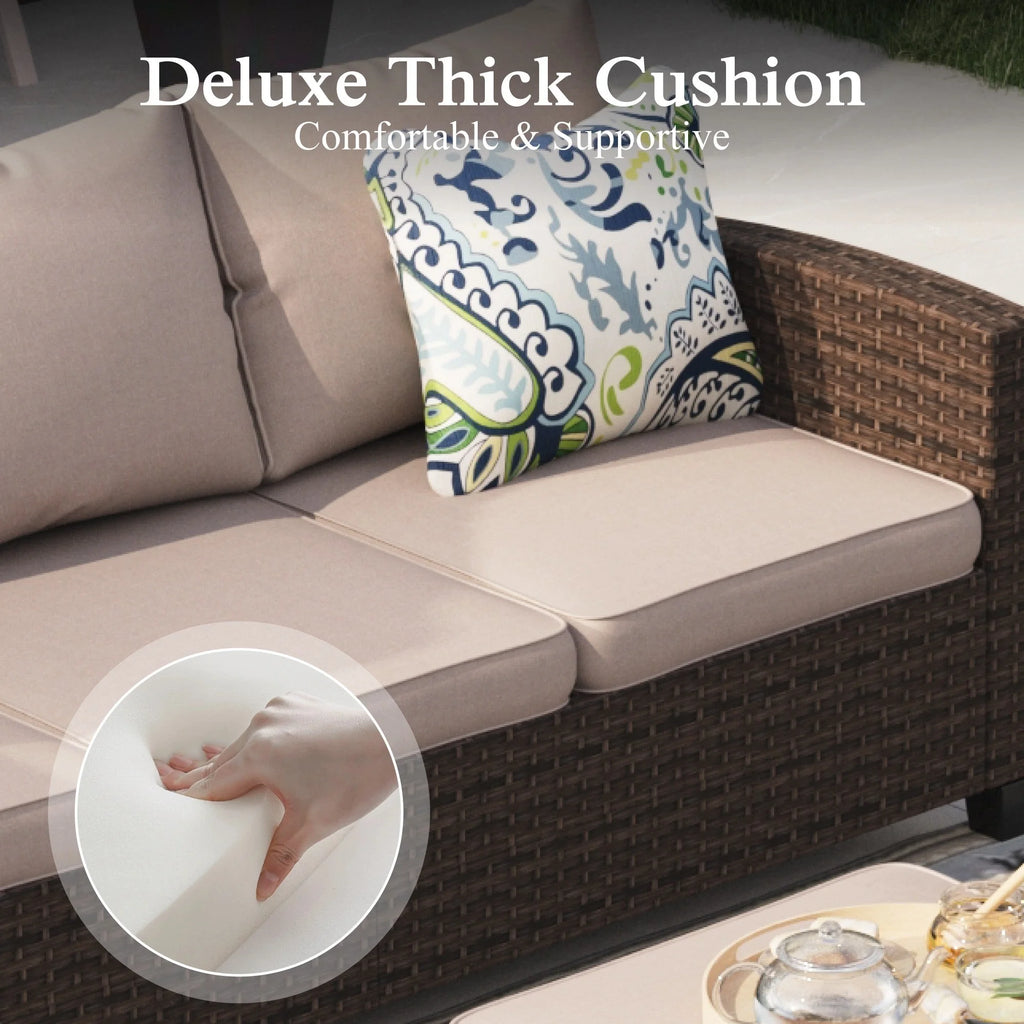 7-seat Wicker Patio Conversation Set O685065