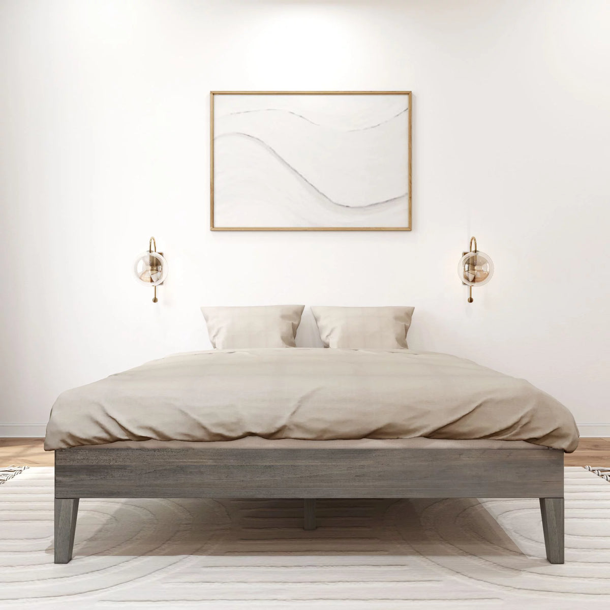 Queen Solid Wood Platform Bed Frame N40185