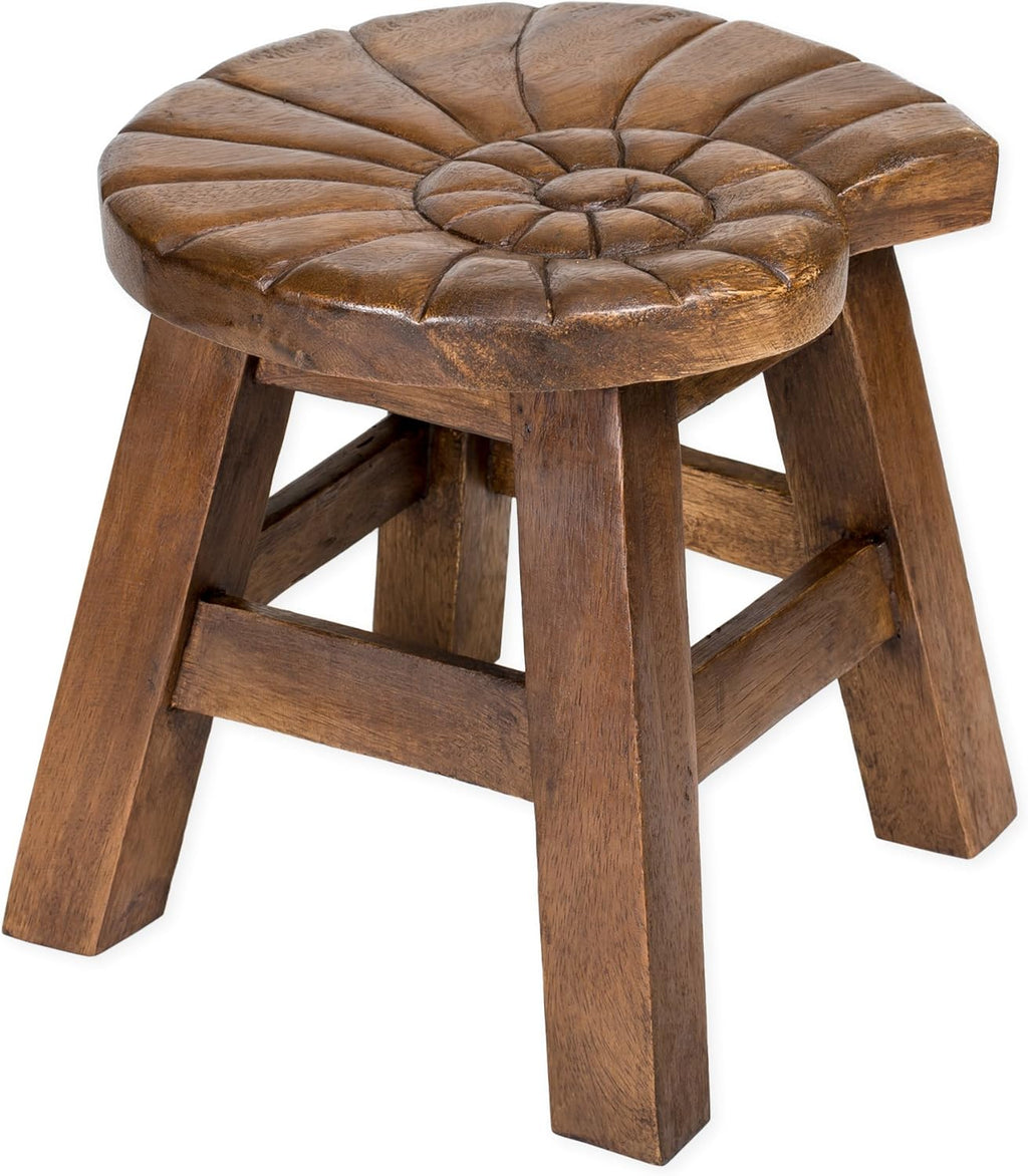 Hand Carved Acacia Hardwood Decorative Stool G745