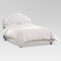 Queen Tufted Velvet White Bed Z8624