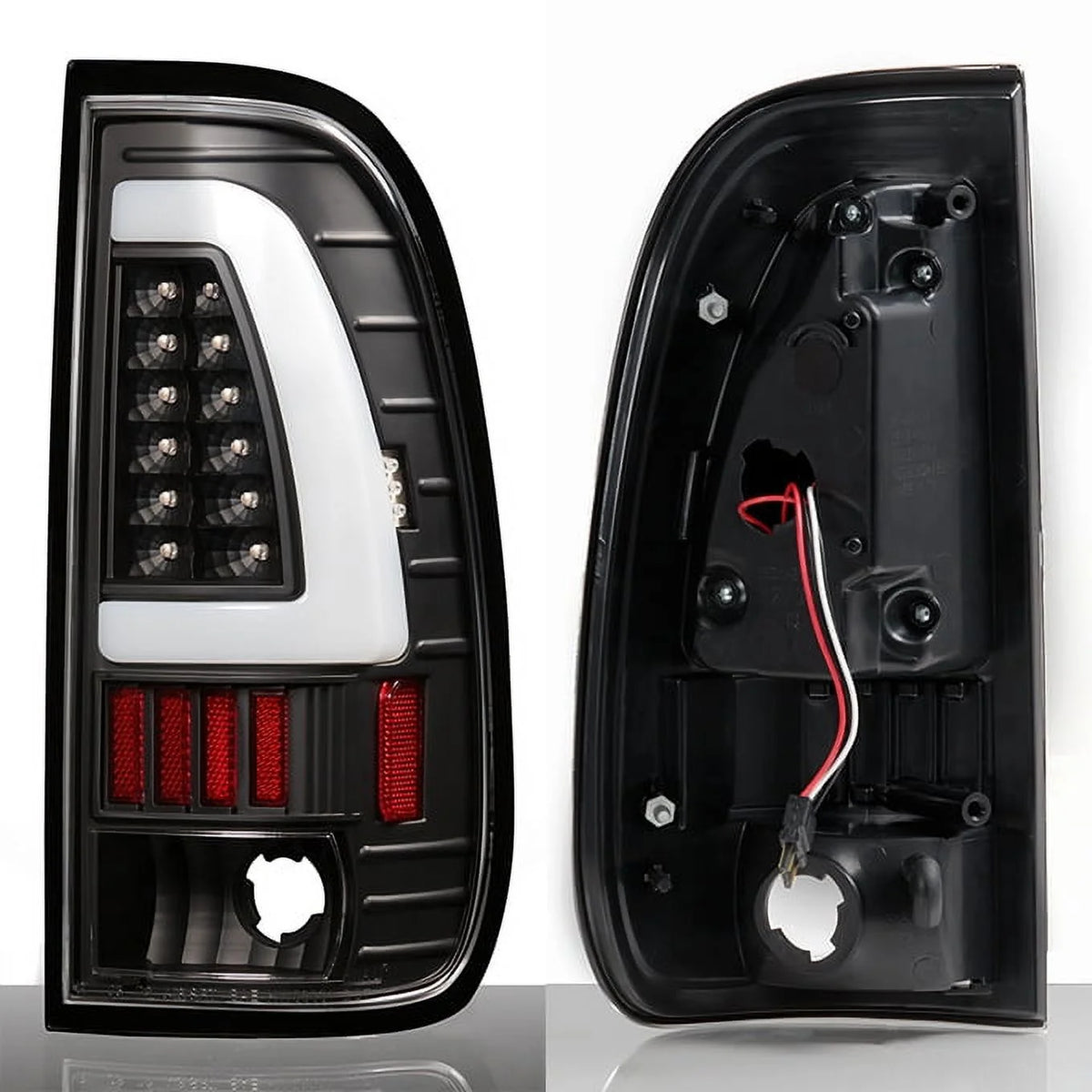 Black LED Tube Style Taillights Pair Set K353654