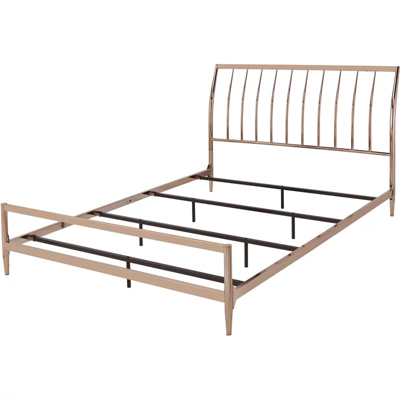 Contemporary Queen Metal Frame Sleigh Bed Z14906