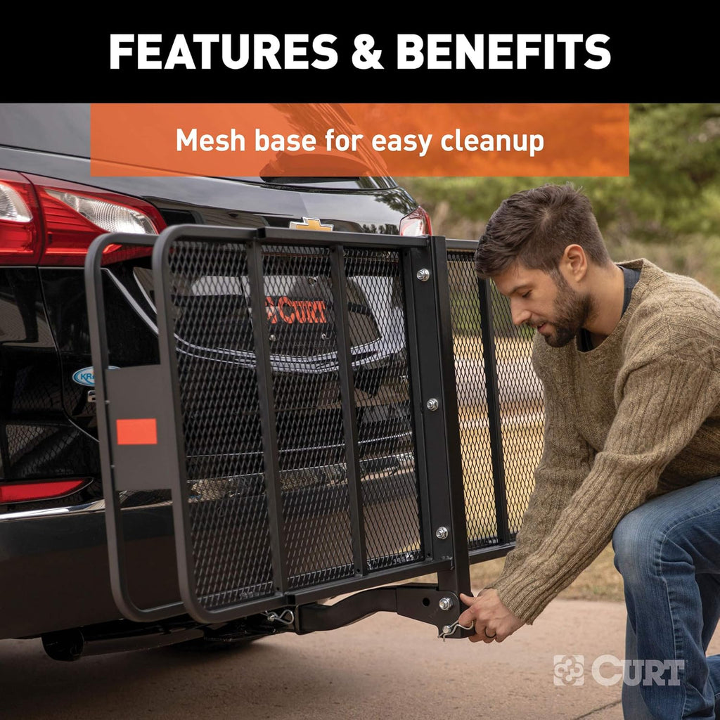 60 x 24-Inch Black Steel Basket Hitch Cargo Carrier L74367