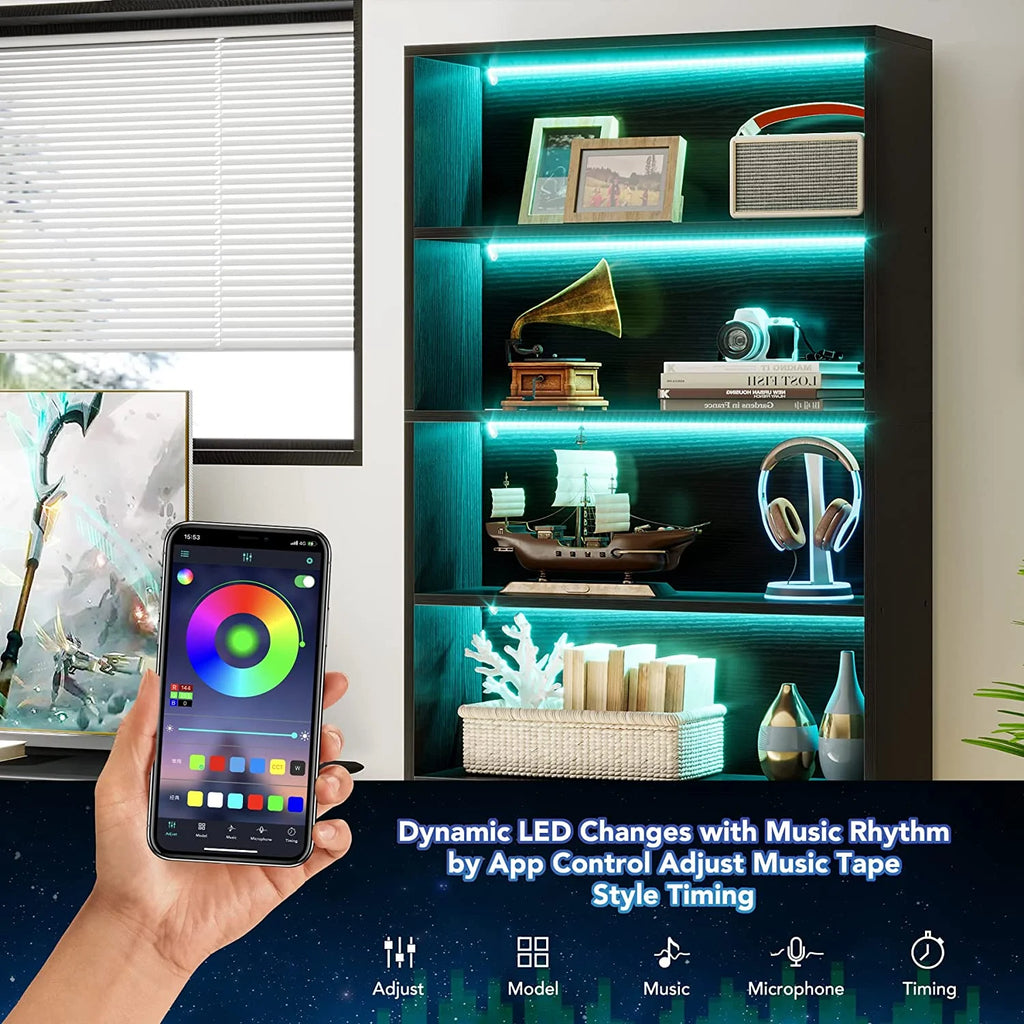 5 Shelf Bookcase with Led Lights P15238