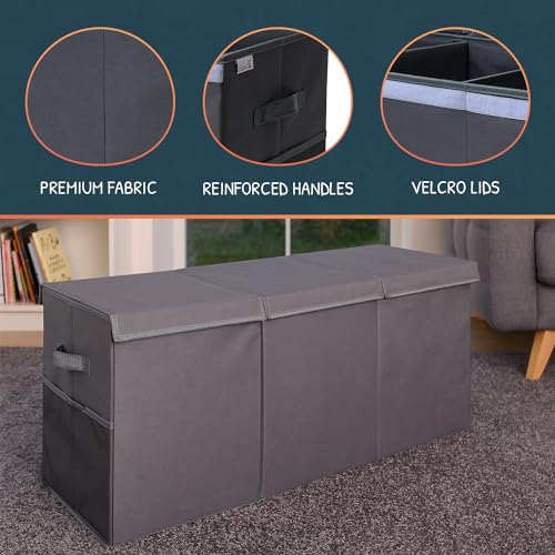 Extra Large Collapsible Toy Storage Organizer with Lid and Dividers O694