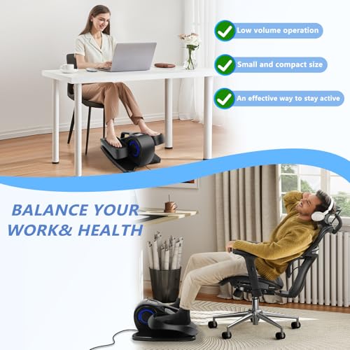 Adjustable Seated Under Desk Elliptical Machine with Remote J9879