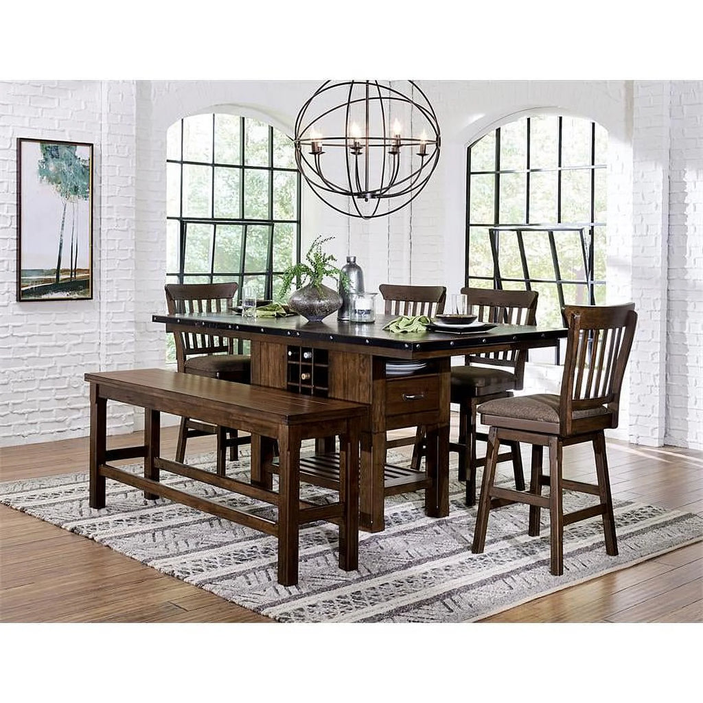 Wood Counter Height Dining Room Table in Dark Brown I839879