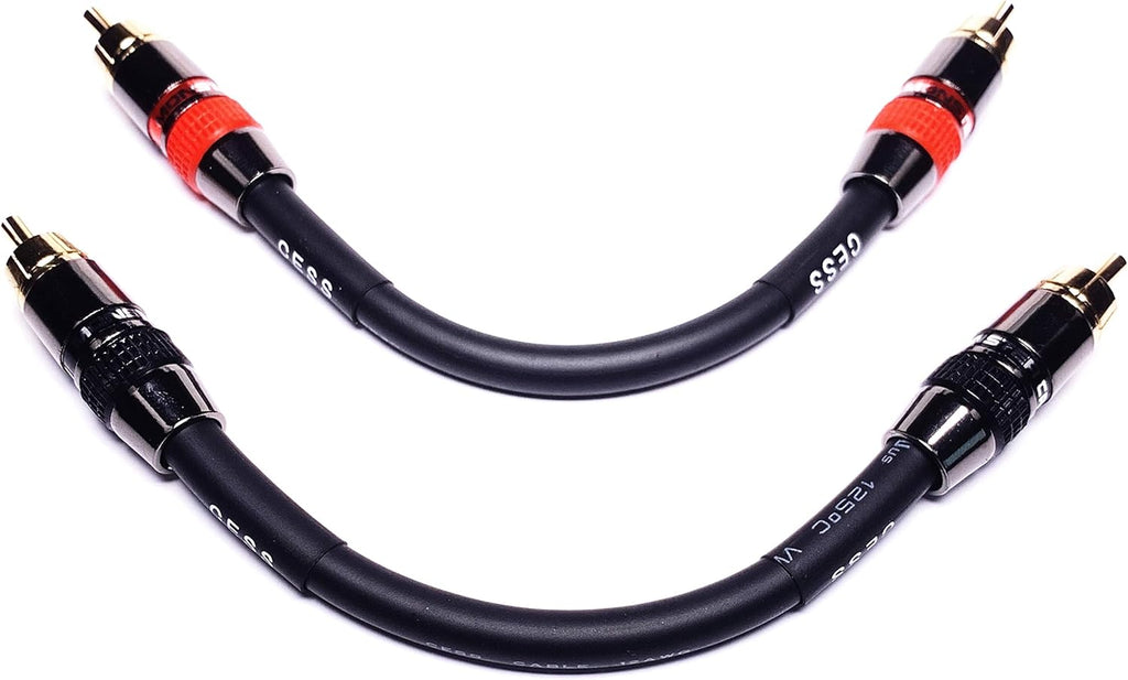 Low Noise 12 Gauge RCA Audio Patch Cable (1 Foot) Y575542