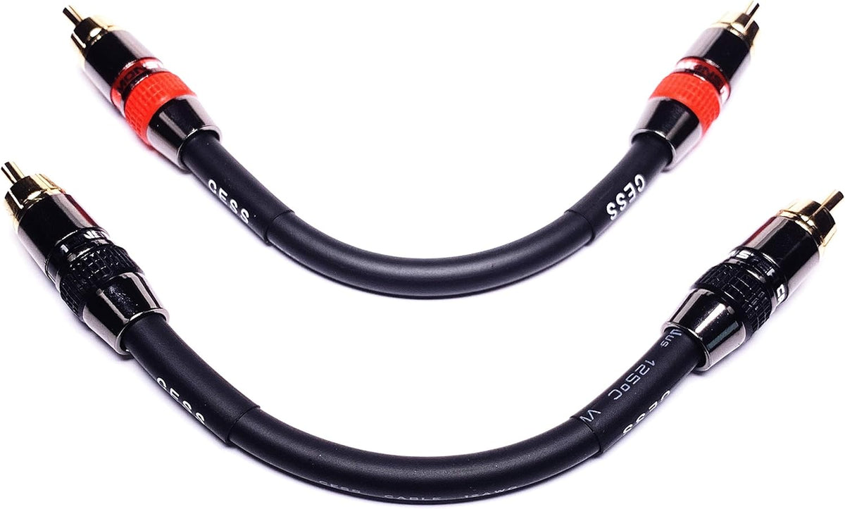 Low Noise 12 Gauge RCA Audio Patch Cable (1 Foot) Y575542