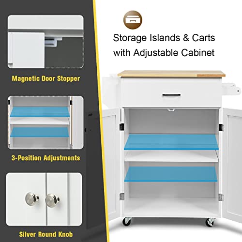 Kitchen Island Cart with Storage on Wheels F1845