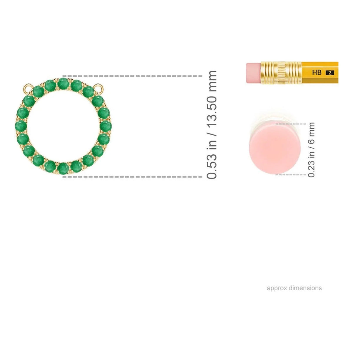 Emerald Pendant Necklace in 14K Yellow Gold P542274