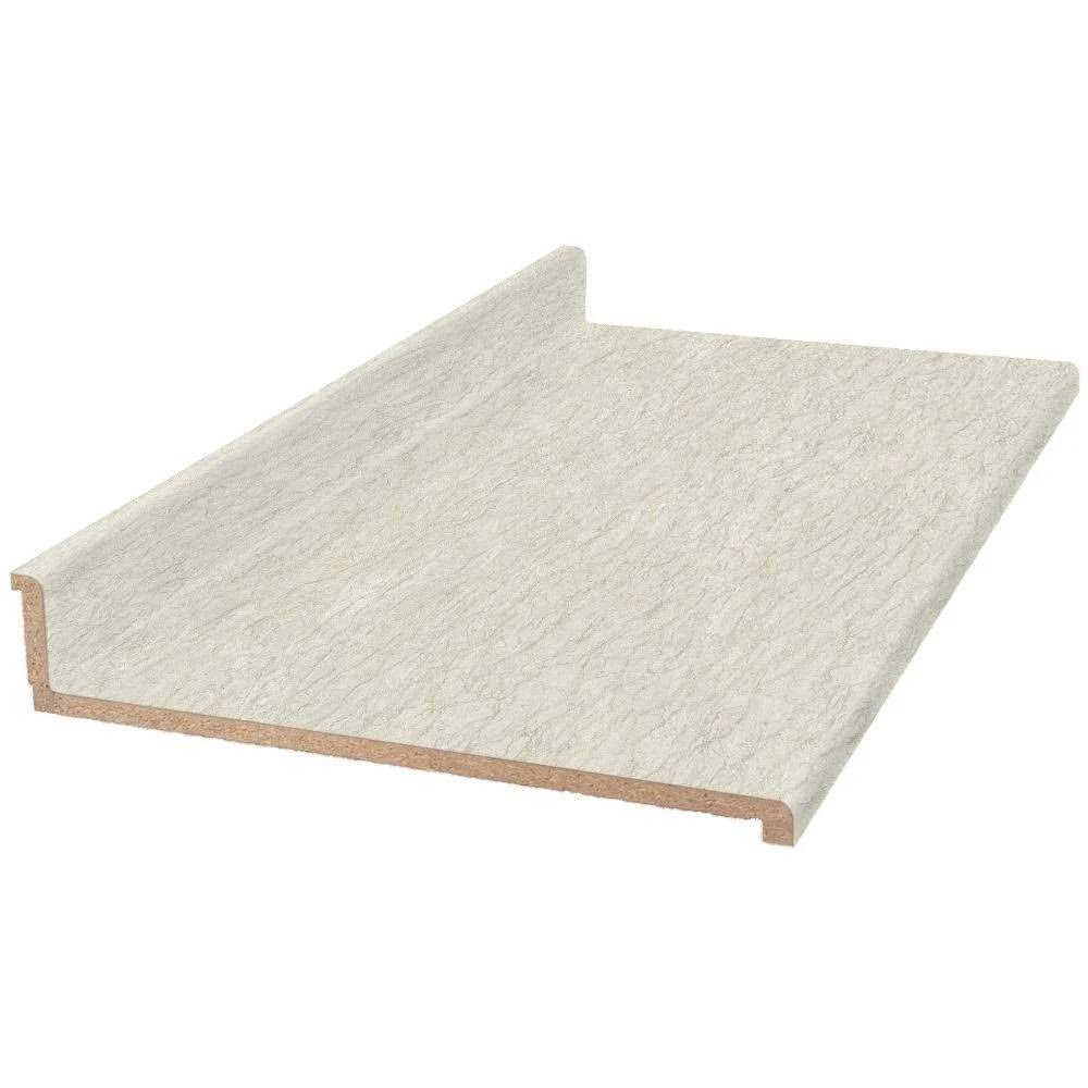 8 ft. White Cascade Laminate Countertop with Integrated Backsplash F495
