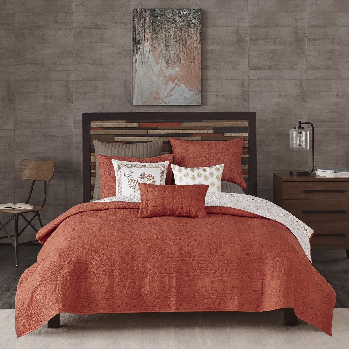 Navy 3 Piece King Coverlet Mini Set U414