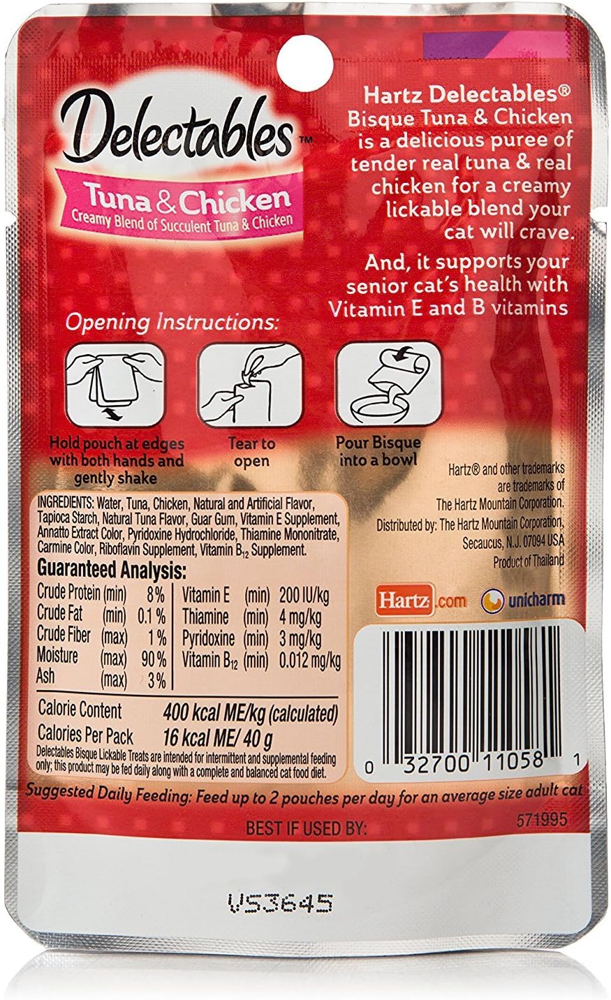Senior Bisque Lickable Cat Treats Tuna Chicken 4 Pouches H659447